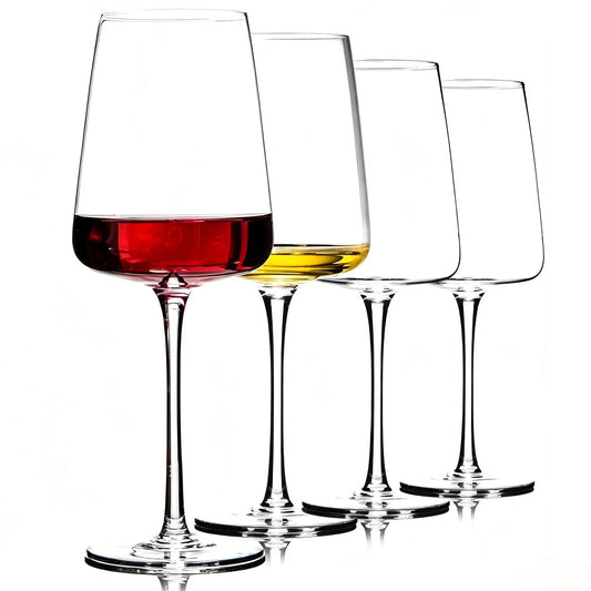 Classic Square Rim Wine Glasses Premium Long Stem Barware