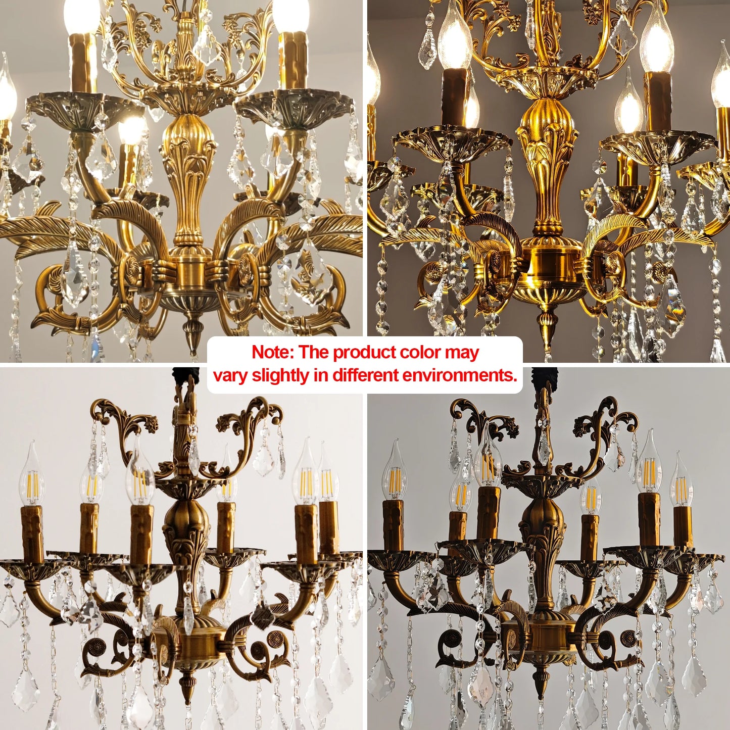 Vintage Polished Crystal Chandelier Pendant Ceiling Light Fixture