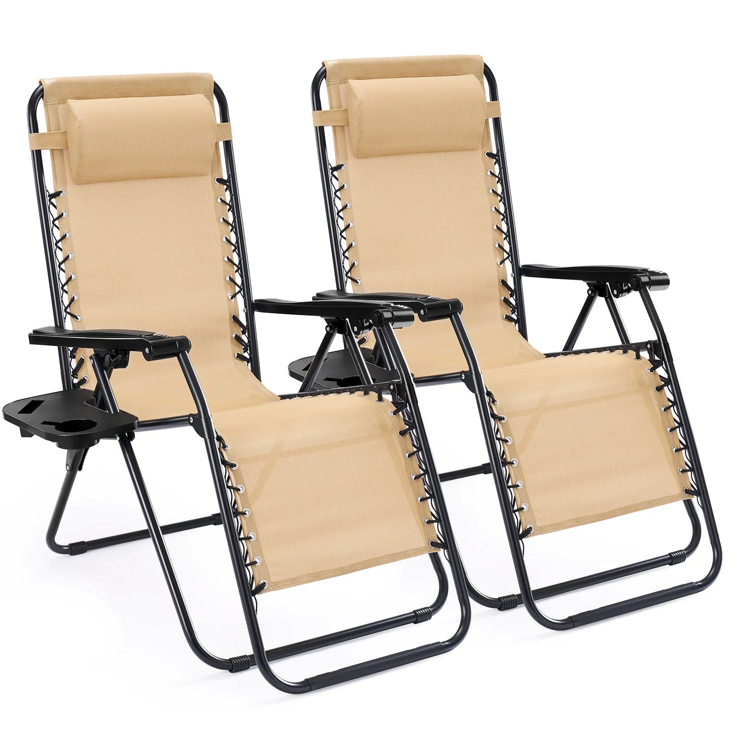 Jhk Zero Gravity Outdoor Folding Lounge Chairs With Cup Holder