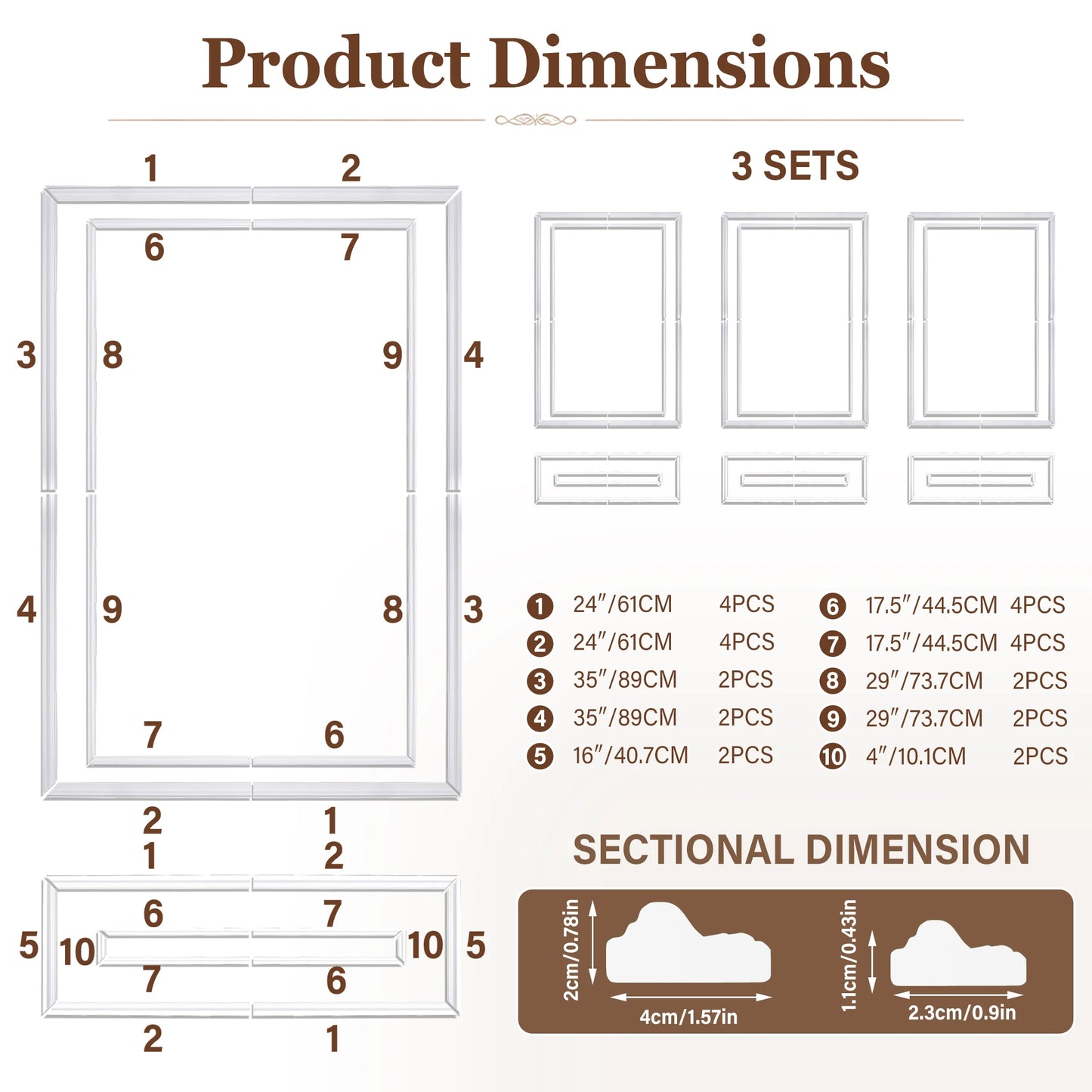 Peel And Stick Pre Cut Wainscoting Wall Molding Kit