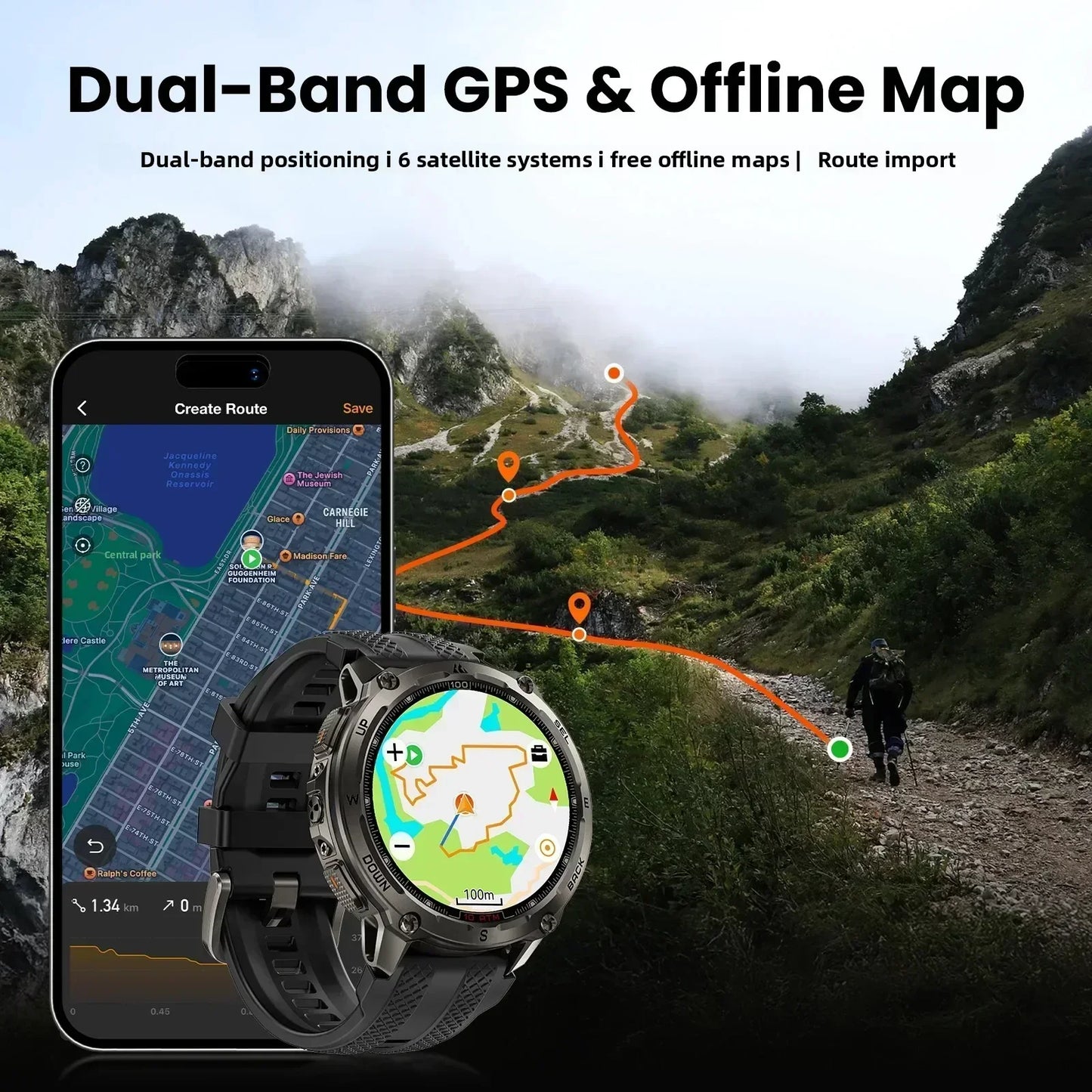 Kospet Tank T4 Smart Watch With GPS And Health Monitoring