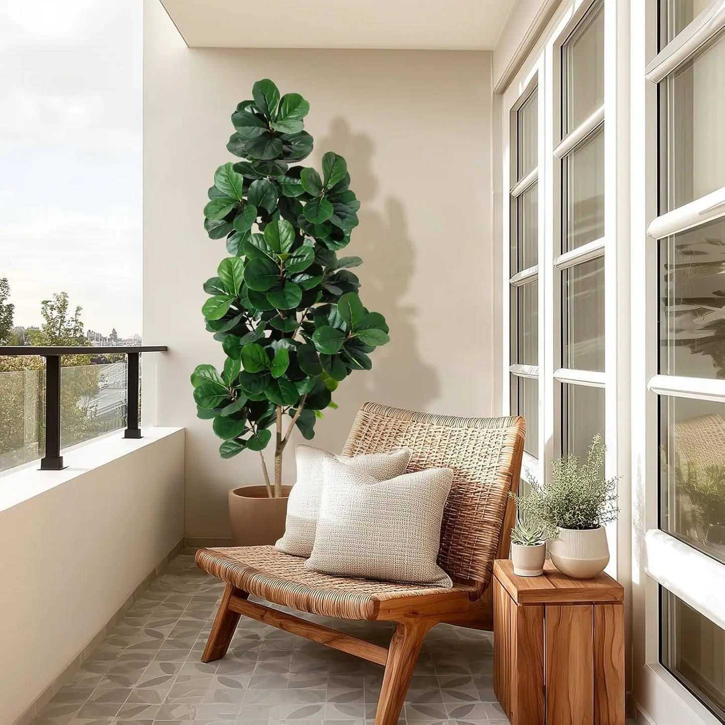 HiMISS Artificial Fiddle Leaf Fig Tree With Realistic Leaves