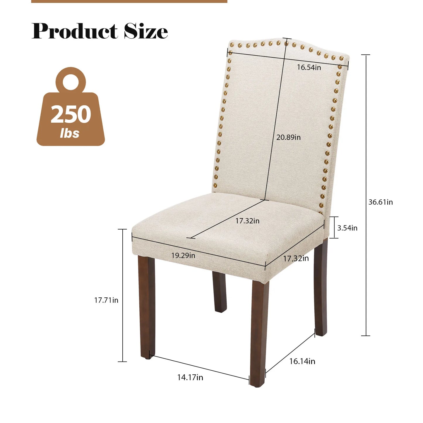 Mcq Modern Fabric Dining Chairs Padded Seat For Kitchen Home