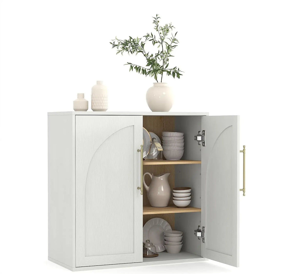 Garvee Arched Storage Cabinet With Adjustable Shelves
