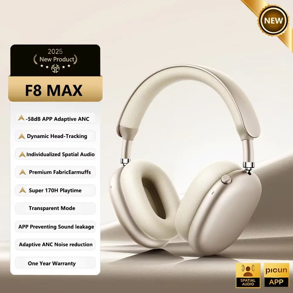 Picun Wireless Headphones With Active Noise Cancellation And Spatial Audio