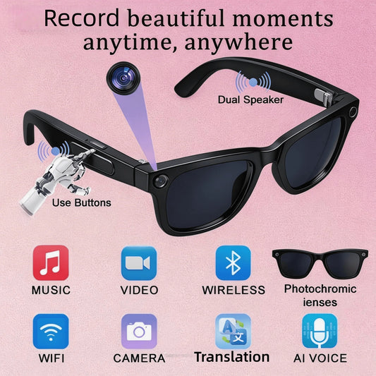 W&O 4K AI Camera Glasses Featuring Translation And Smart Audio