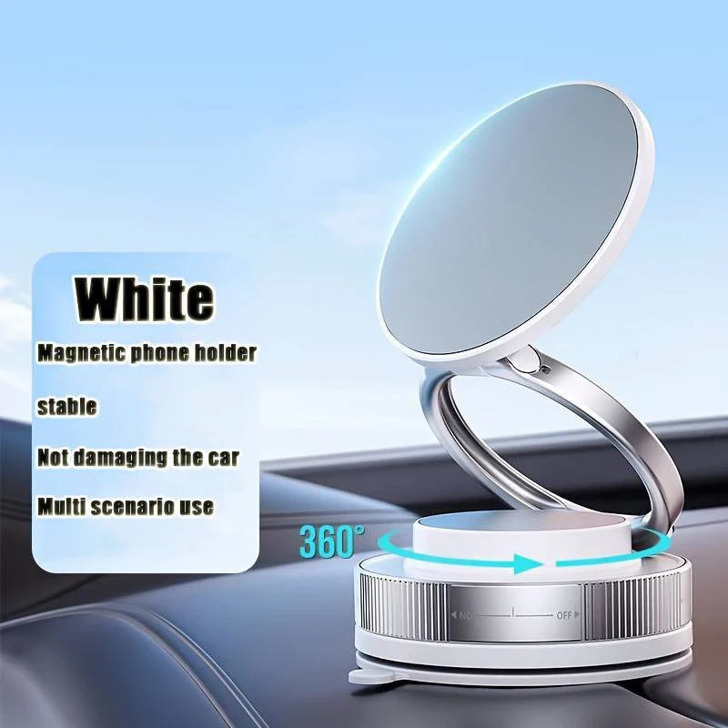 Vacuum Magnetic Phone Holder Foldable Adjustable 360 Rotation Car Dashboard Mount