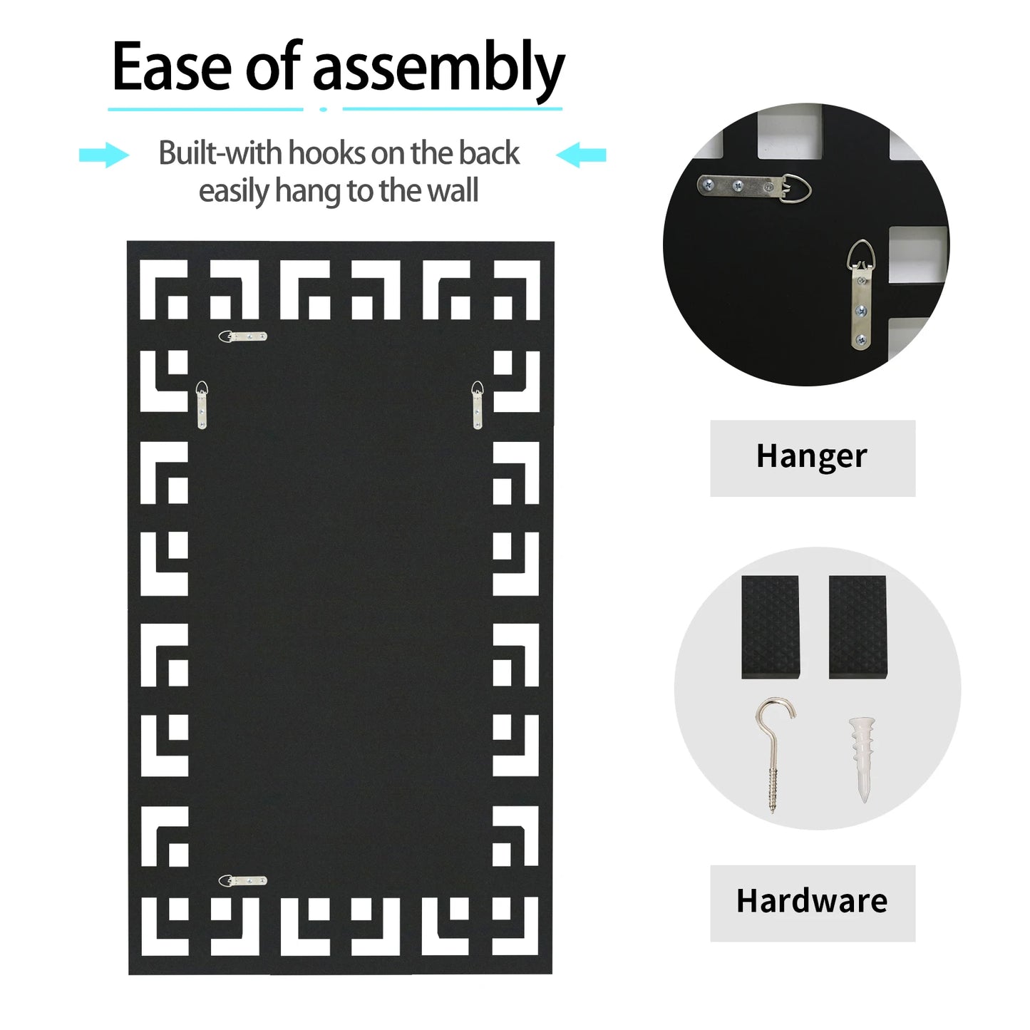 Rectangular Venetian Beveled Glass Wall Mirror For Home Decor