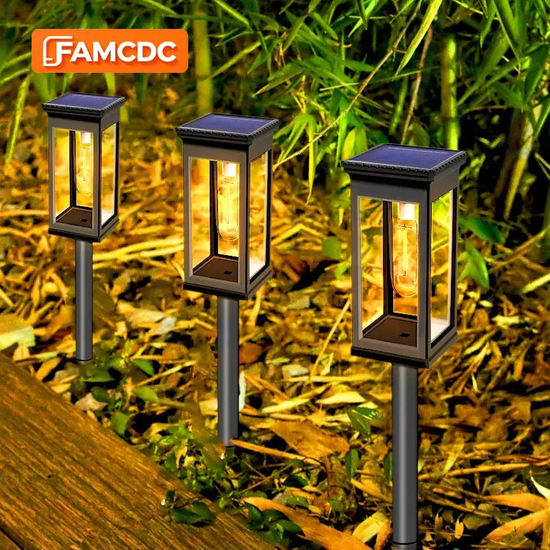FAMCDC Outdoor Automatic Solar LED Garden Pathway Lights