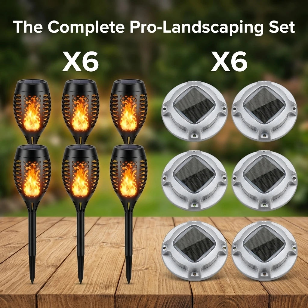 Solar Outdoor Flame Torch And Ground Lamps Waterproof Aluminum Led Pathway