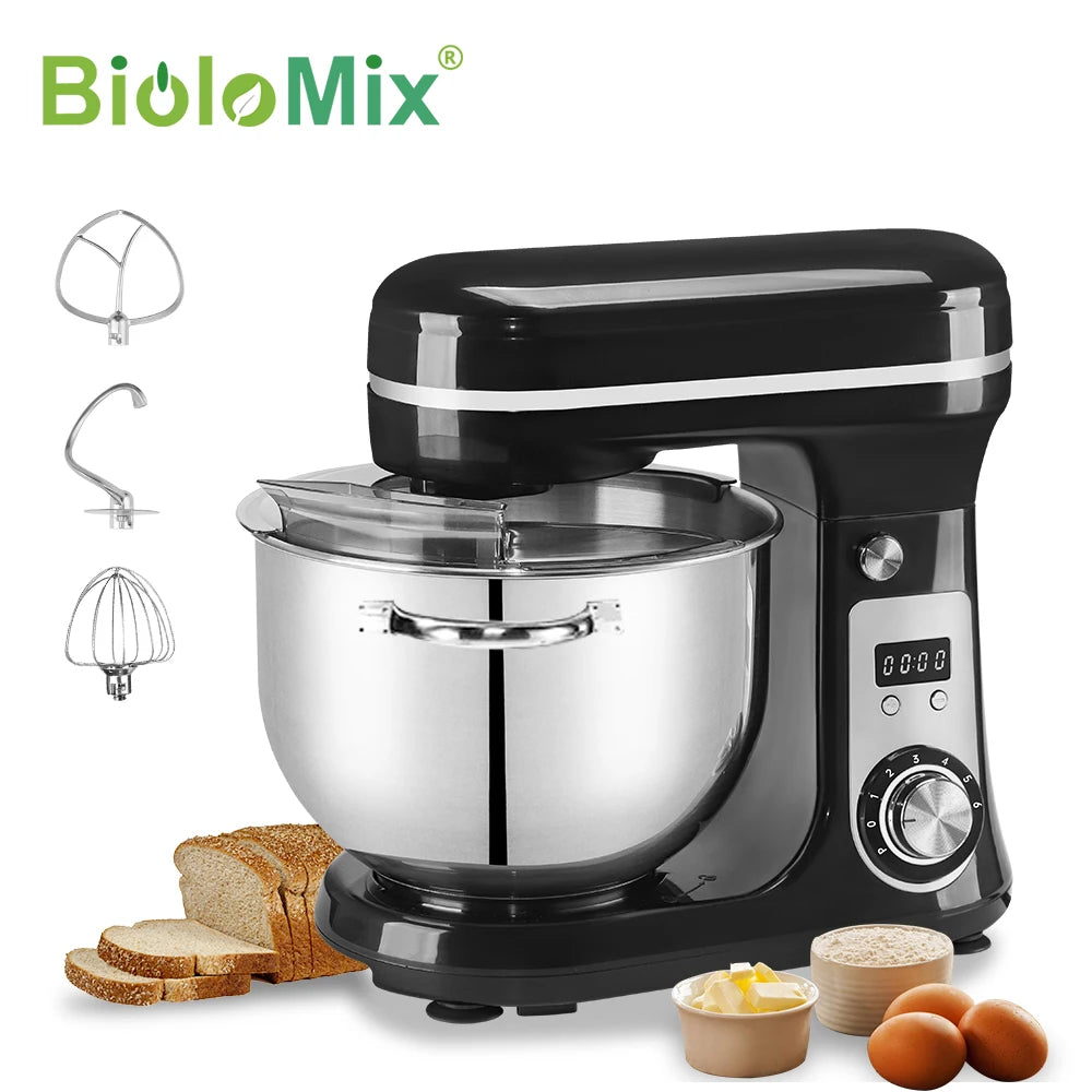 BioloMix Stand Mixer Blender With Whisk And Dough Kneading Attachments