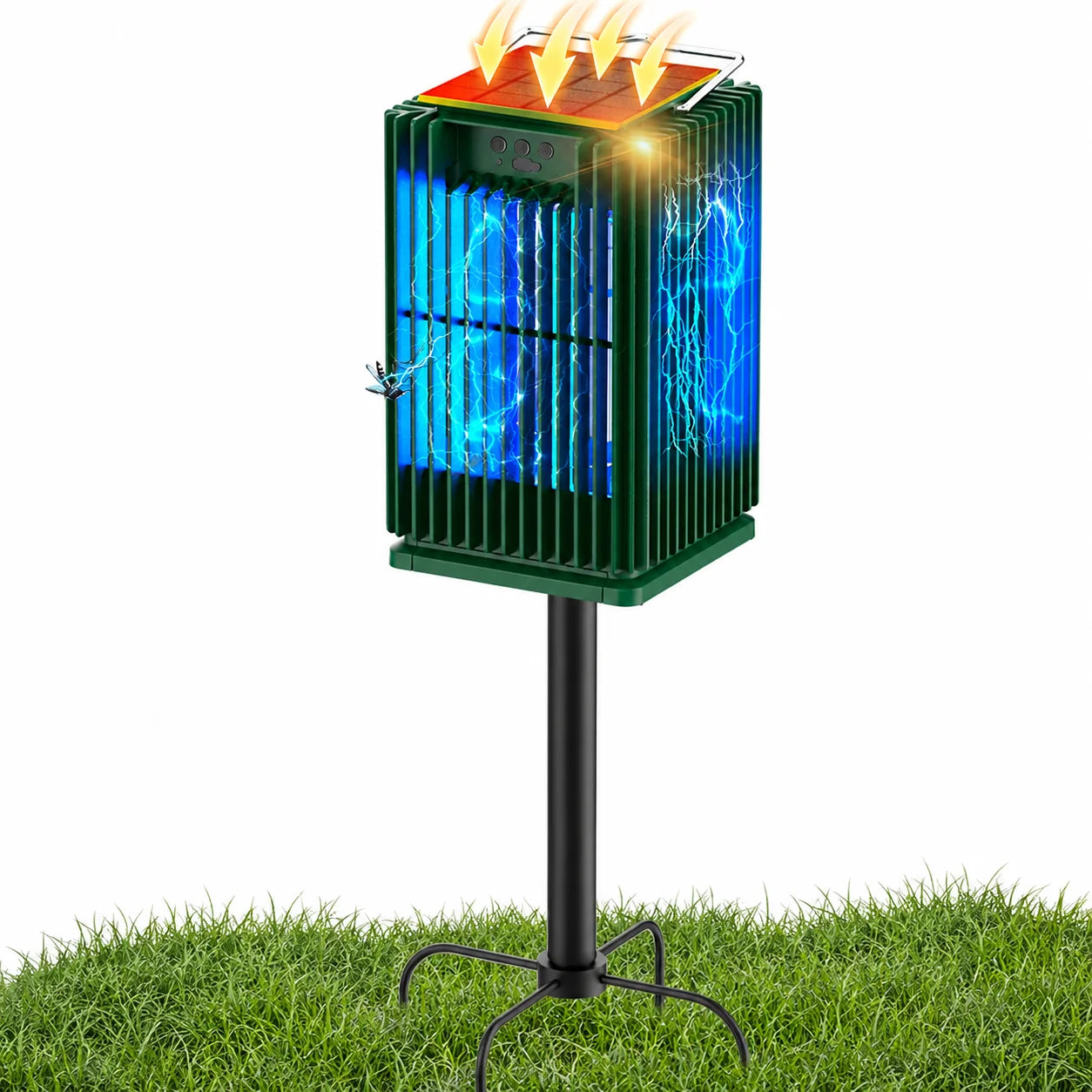 Solar Cordless Outdoor Bug Zapper With Night Light And Bracket