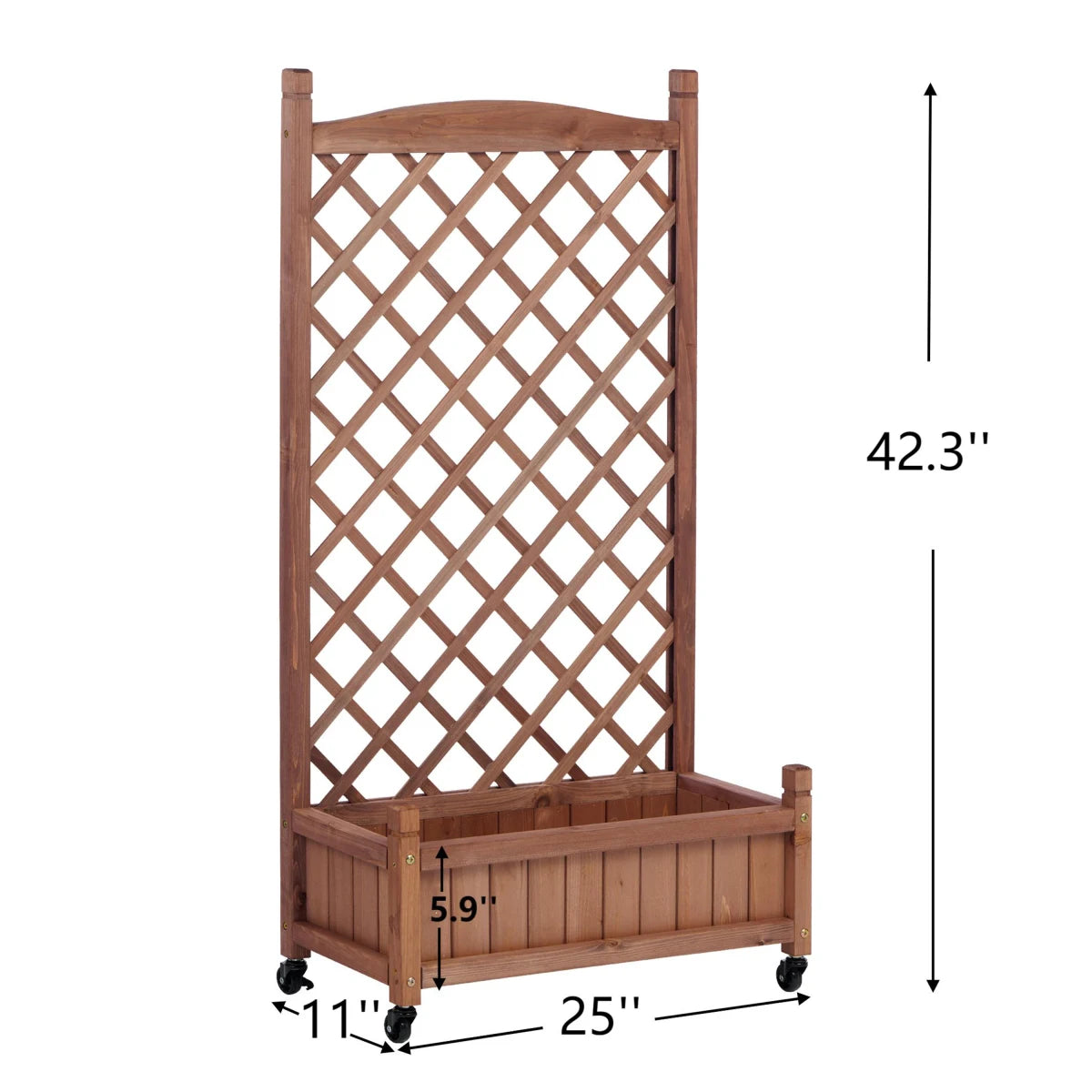 Natural Wooden Raised Garden Bed With Trellis Two Pack