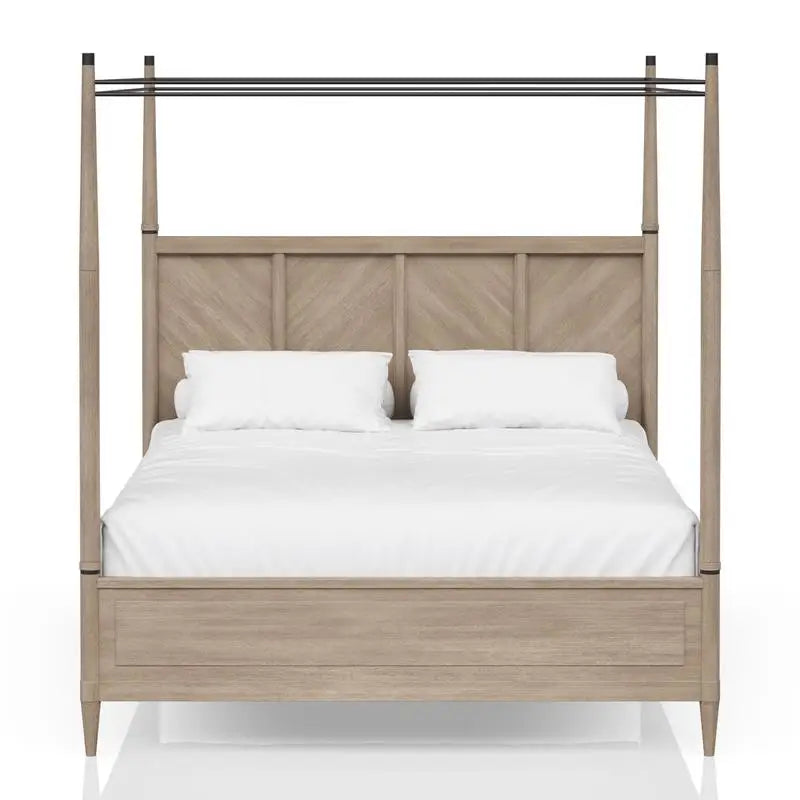Modern Canopy Bedroom Set With Dresser Nightstand And Chest