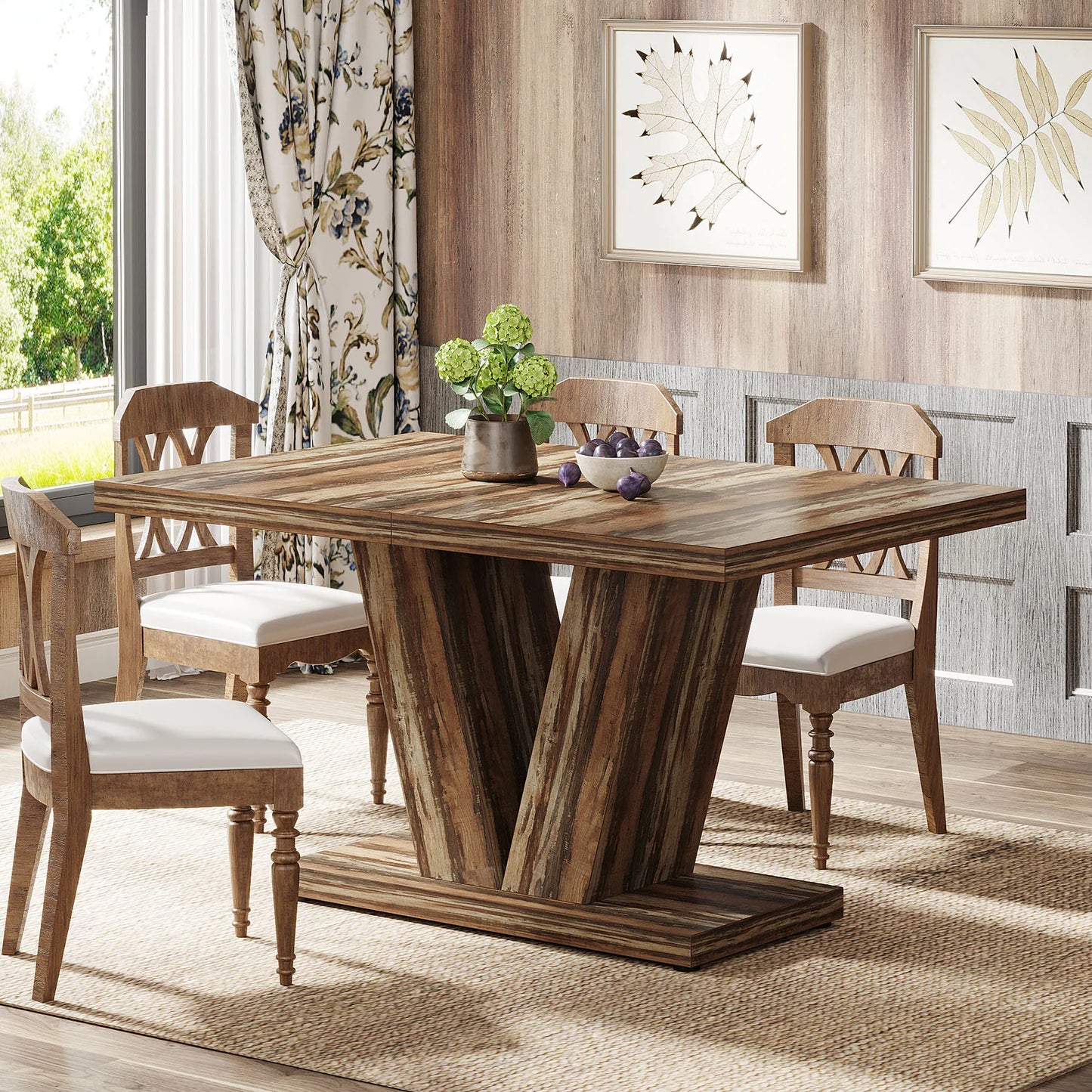 Tribesigns Premium Wooden Dining Table For Kitchen Living