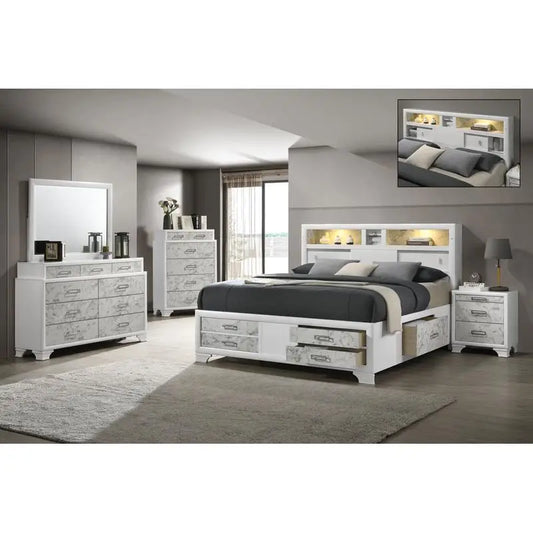 Contemporary Wooden Five Piece Bedroom Furniture Set