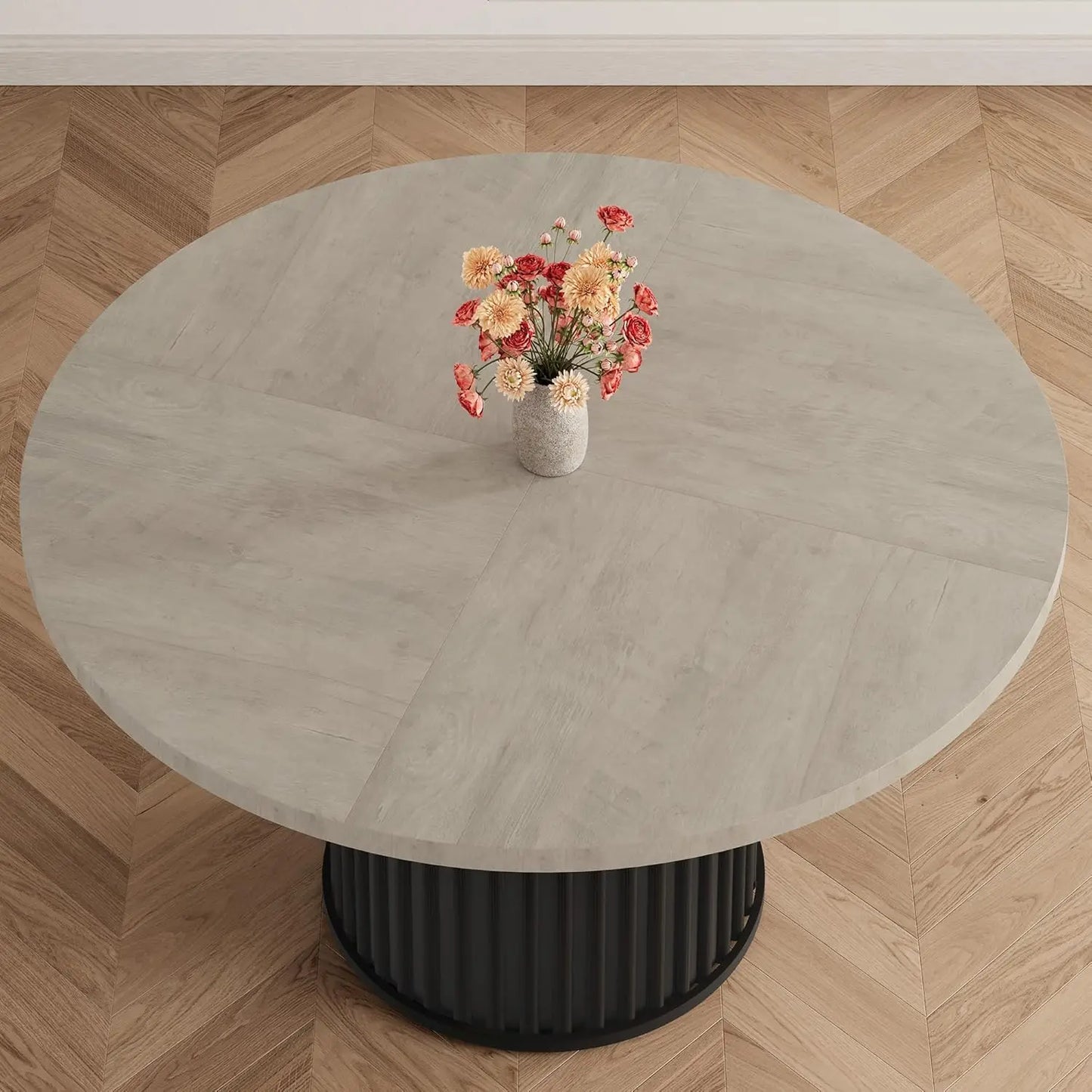 Twister Ck Round Metal Pedestal Dining Table For Modern Homes