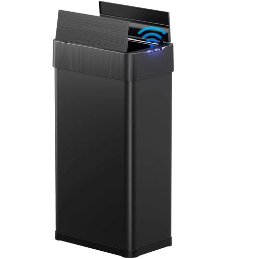 Stainless Steel Smart Trash Can With Motion Butterfly Lid Design
