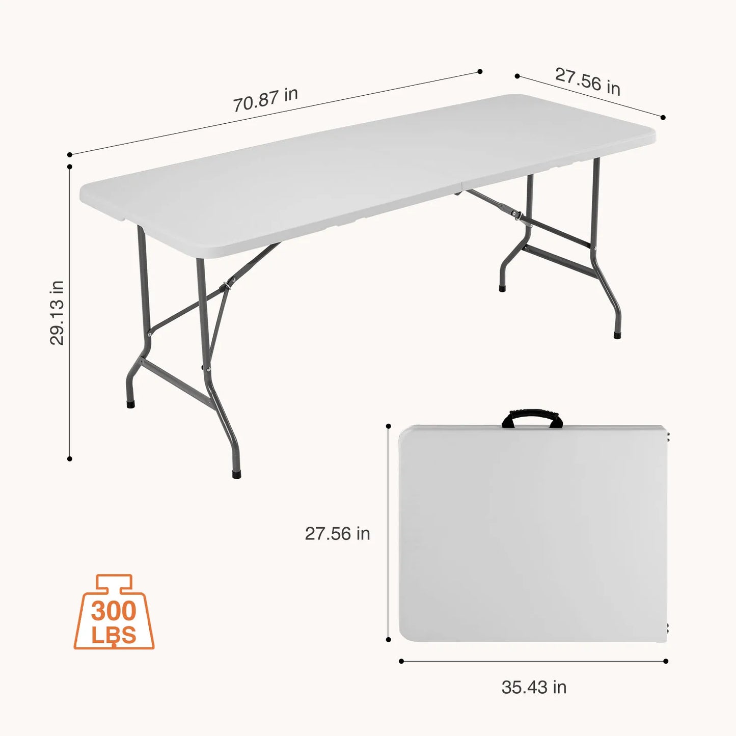 JMK Heavy Duty Stainless Steel Folding Outdoor Table