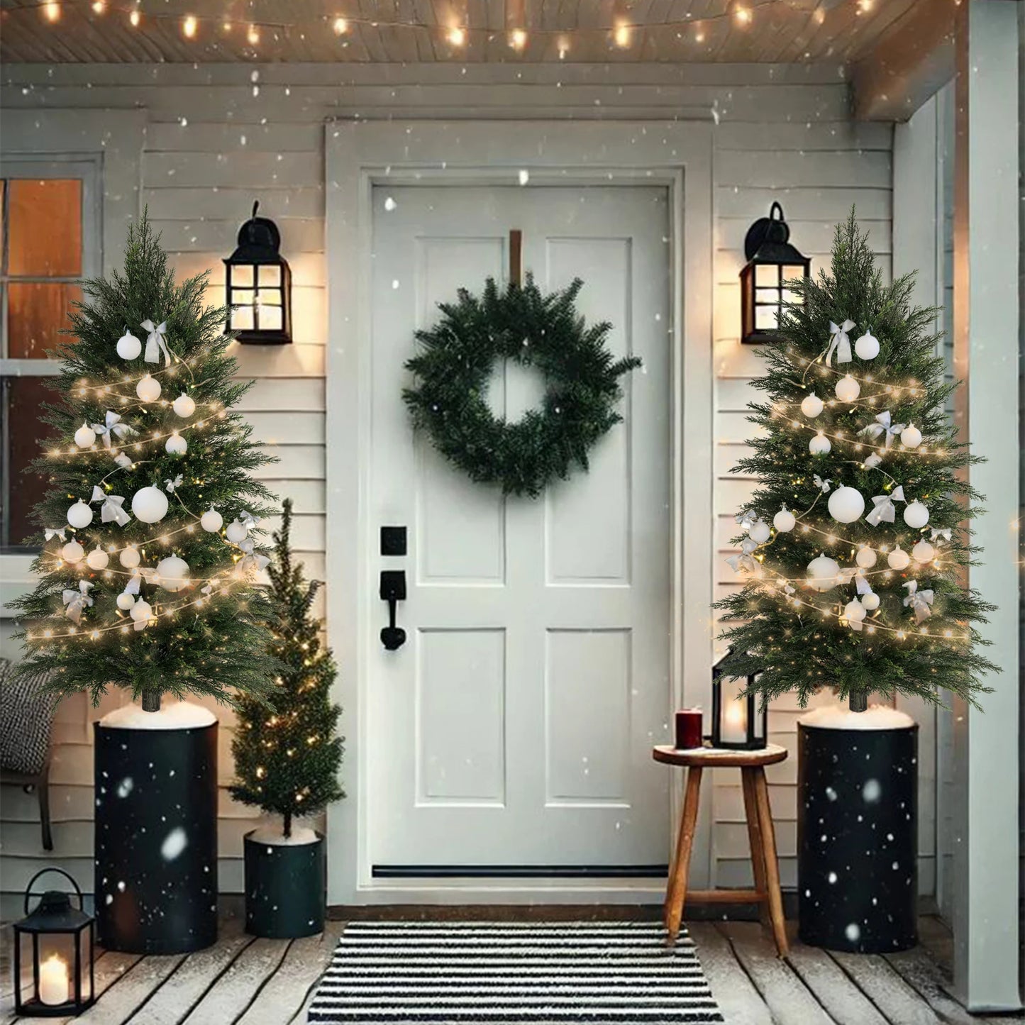 Olitree Artificial Cedar Topiary Tree For Indoor Outdoor Use