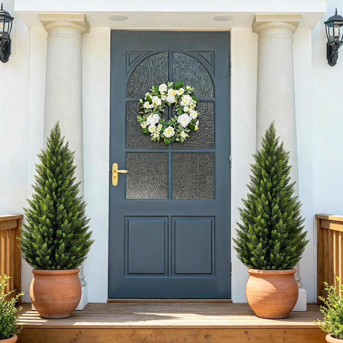 Olitree Artificial Cedar Topiary Tree For Indoor Outdoor Use