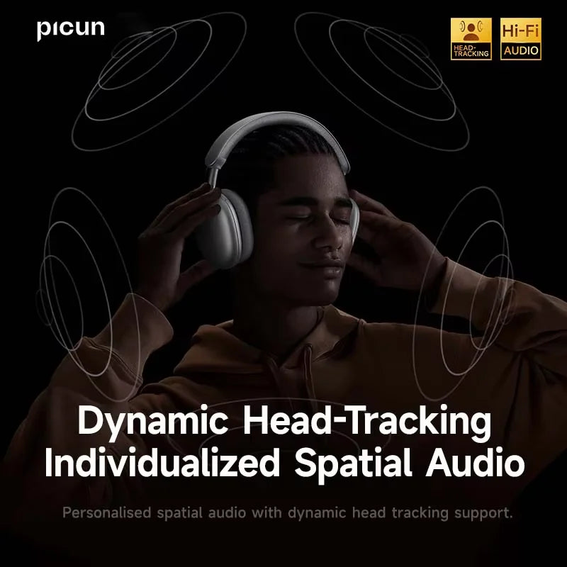 Picun Wireless Headphones With Active Noise Cancellation And Spatial Audio