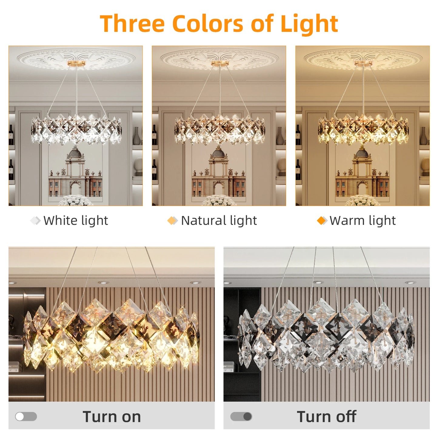 Luxury Crystal Chandelier Pendant Ceiling Light With Bulbs Included
