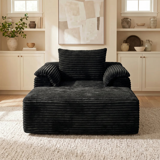 Modern Corduroy Sofa Bed With Pillows For Bedroom Chair