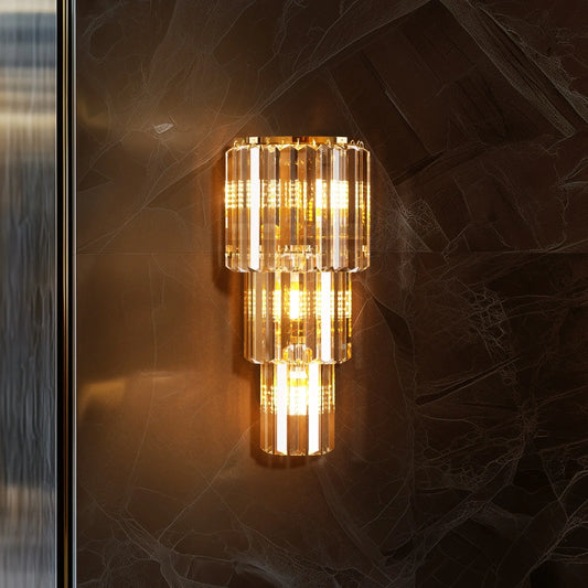 Modern 3 Layer Crystal Wall Sconce E14 Dimmable Led Light