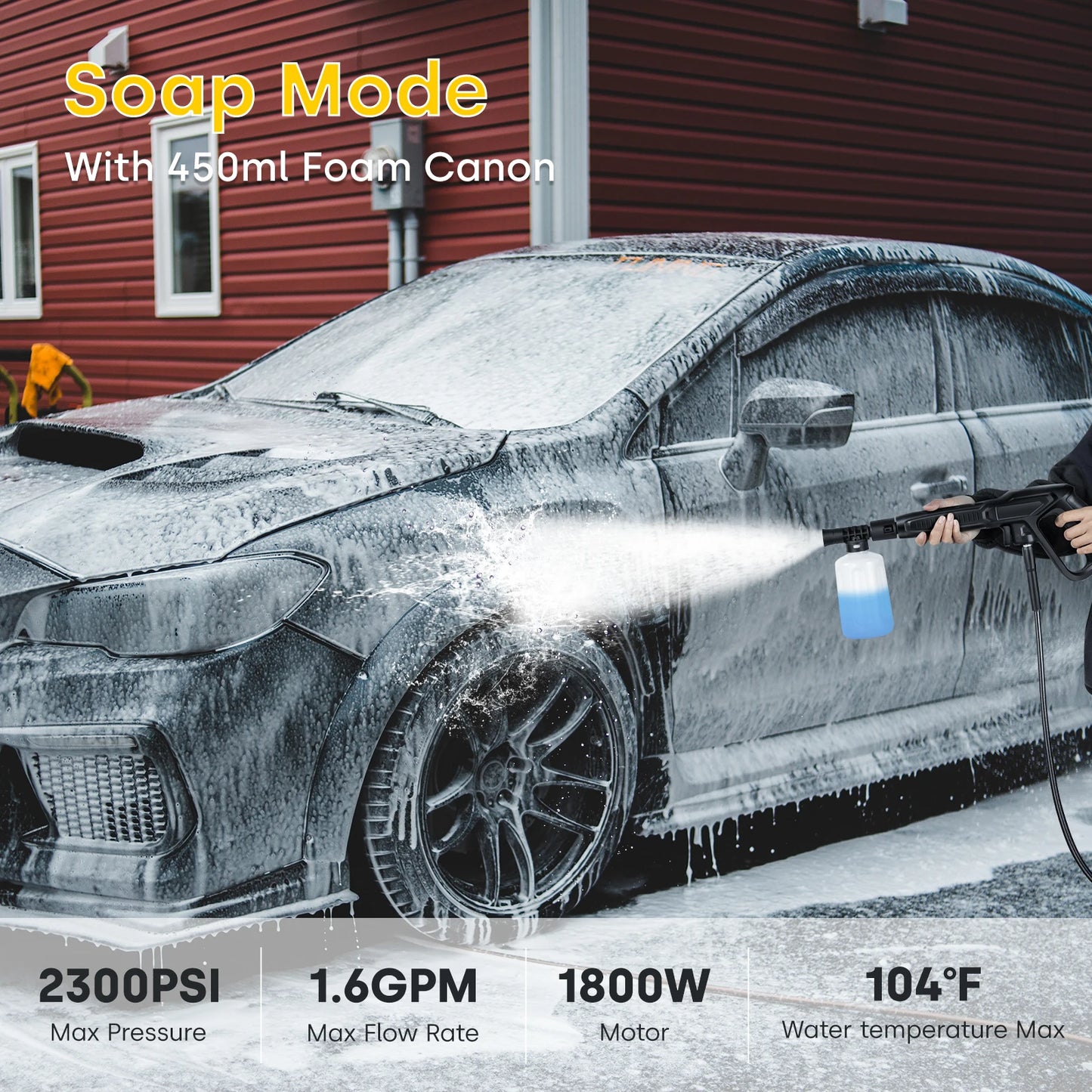 Enventor Portable Electric Pressure Washer For Car And Garden
