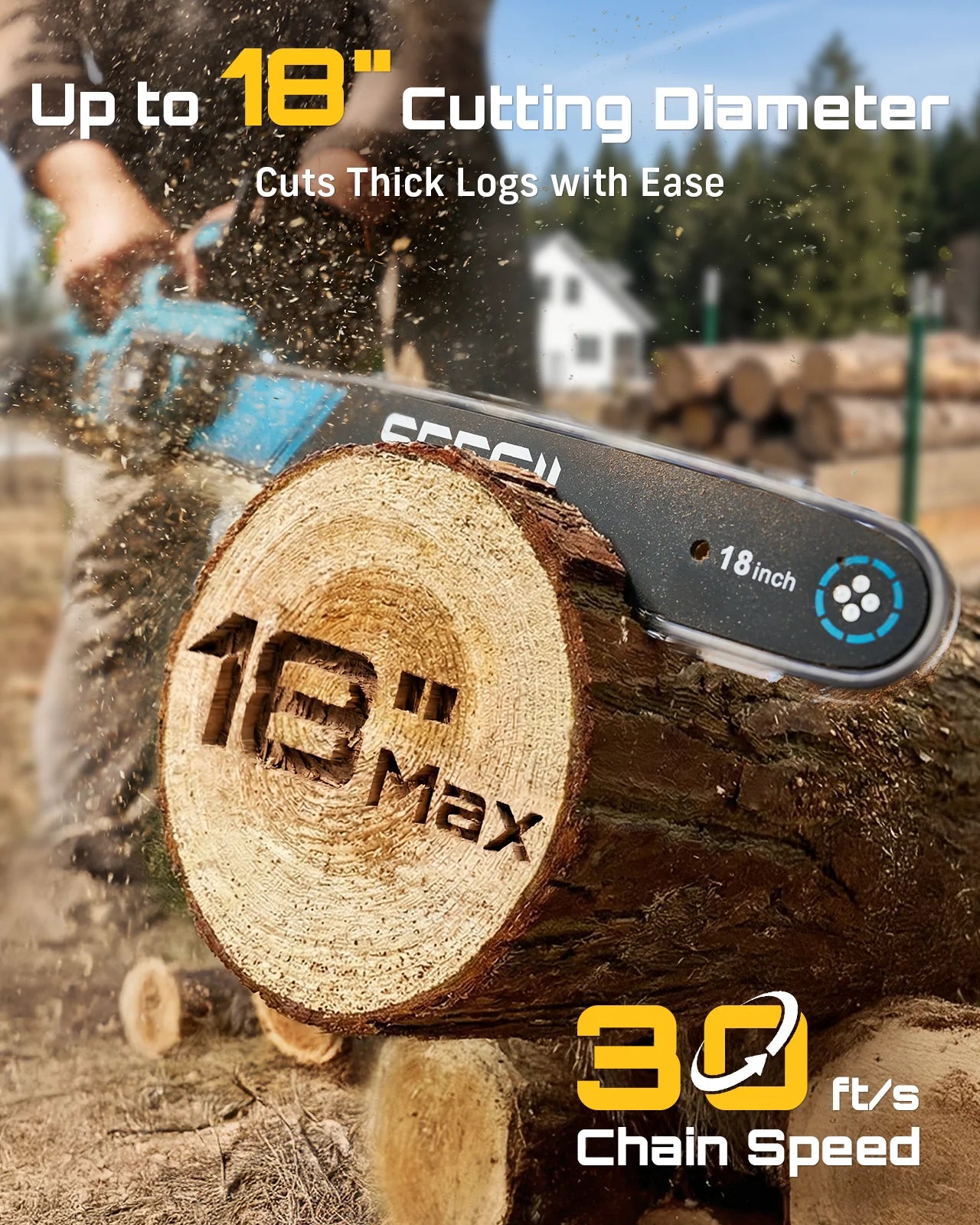 Seesii Cordless Brushless Chainsaw With Automatic Oiler System