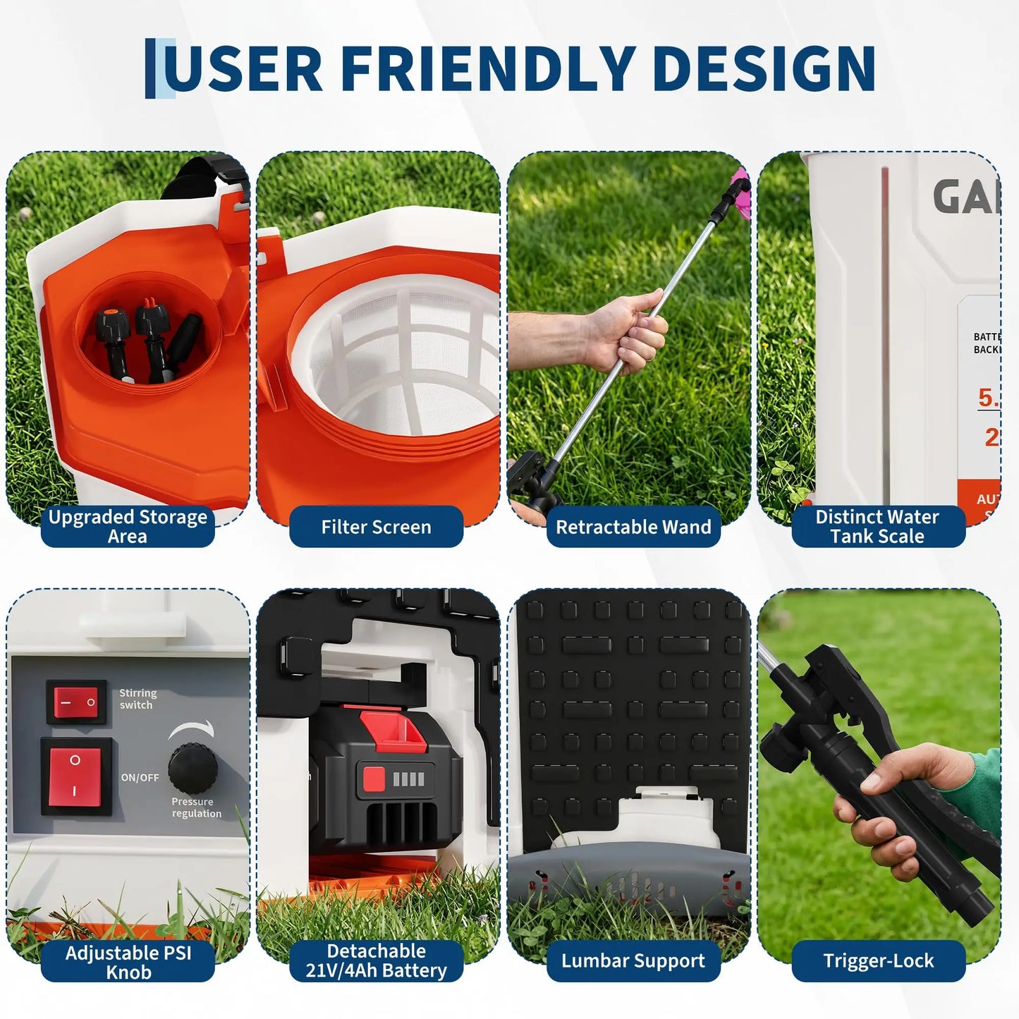HiMISS Cordless Backpack Sprayer For Garden And Lawn Control
