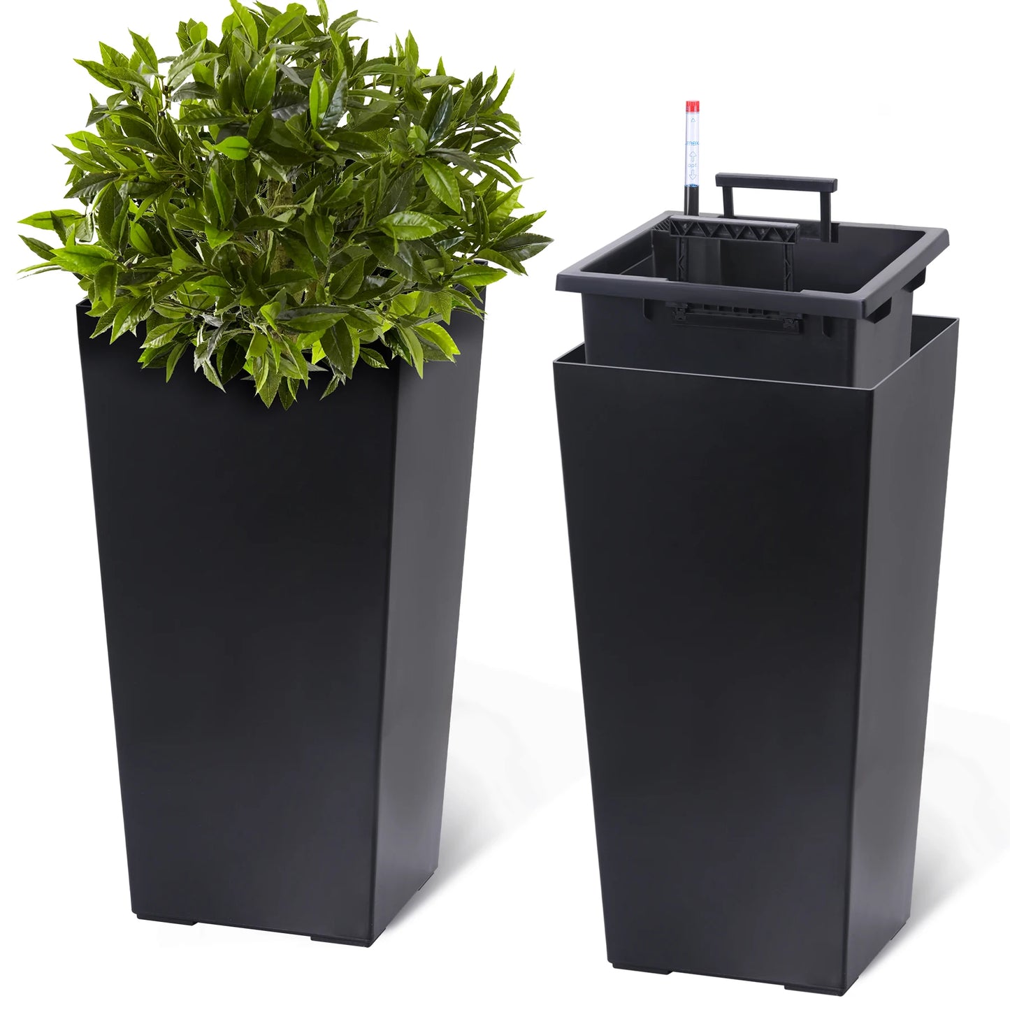 HiMISS Self Watering Planters Set Indoor Outdoor Flower Pots With Drainage
