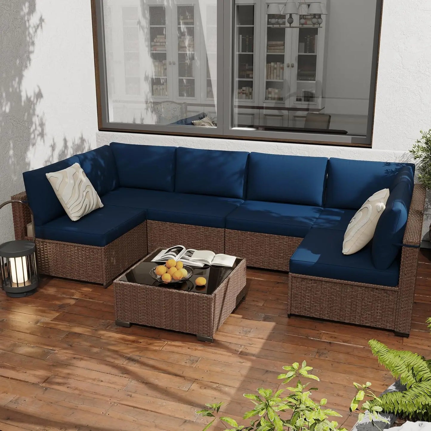 Luxury All Weather PE Rattan Modular Patio Conversation Furniture