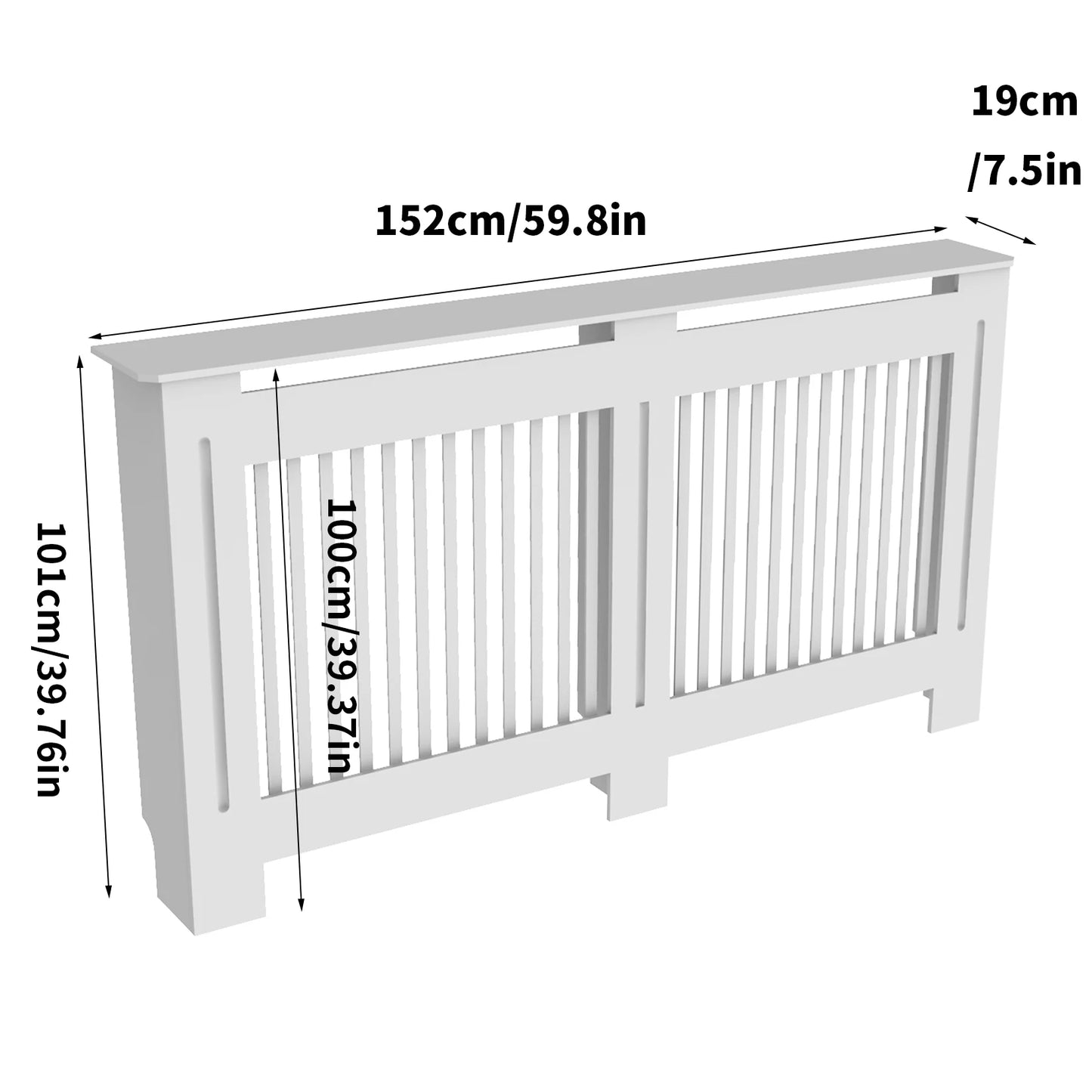 Modern Wooden Radiator Cover With Integrated Storage Shelf Unit