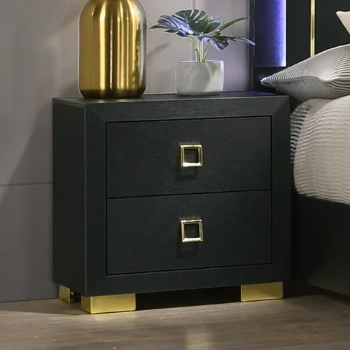 Elegant Three Piece Bedroom Furniture Set With Two Nightstands