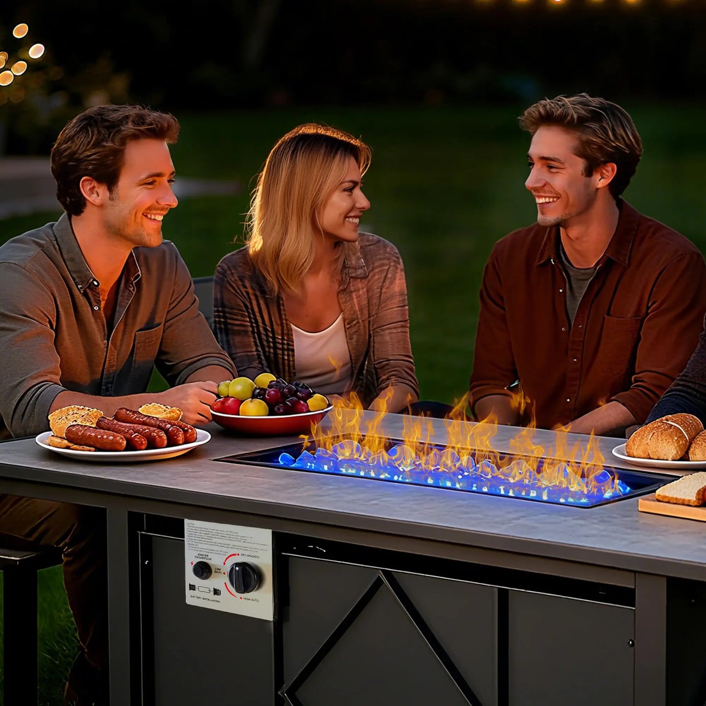 JHK Modern Propane Fire Pit Table For Outdoor Use
