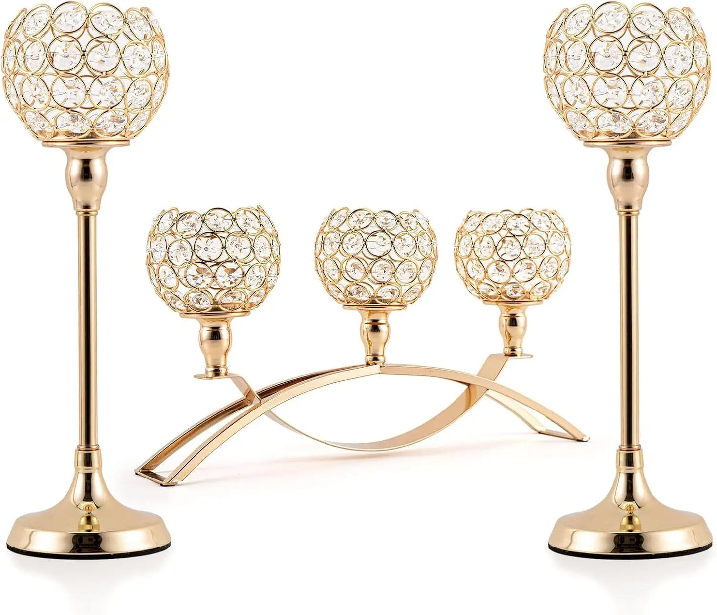 Triple Arm Tealight Candelabra Stand For Wedding Table Centerpiece Decor
