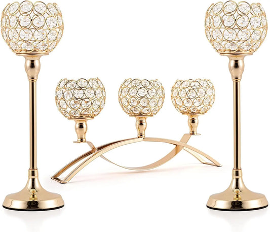 Triple Arm Tealight Candelabra Stand For Wedding Table Centerpiece Decor