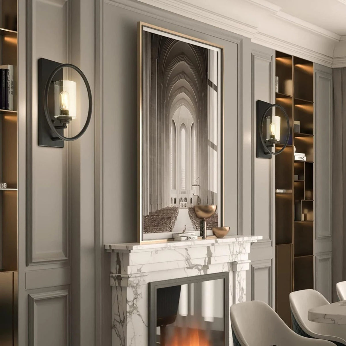Modern Outdoor Wall Sconces, Dimmable Iron Lighting For Home