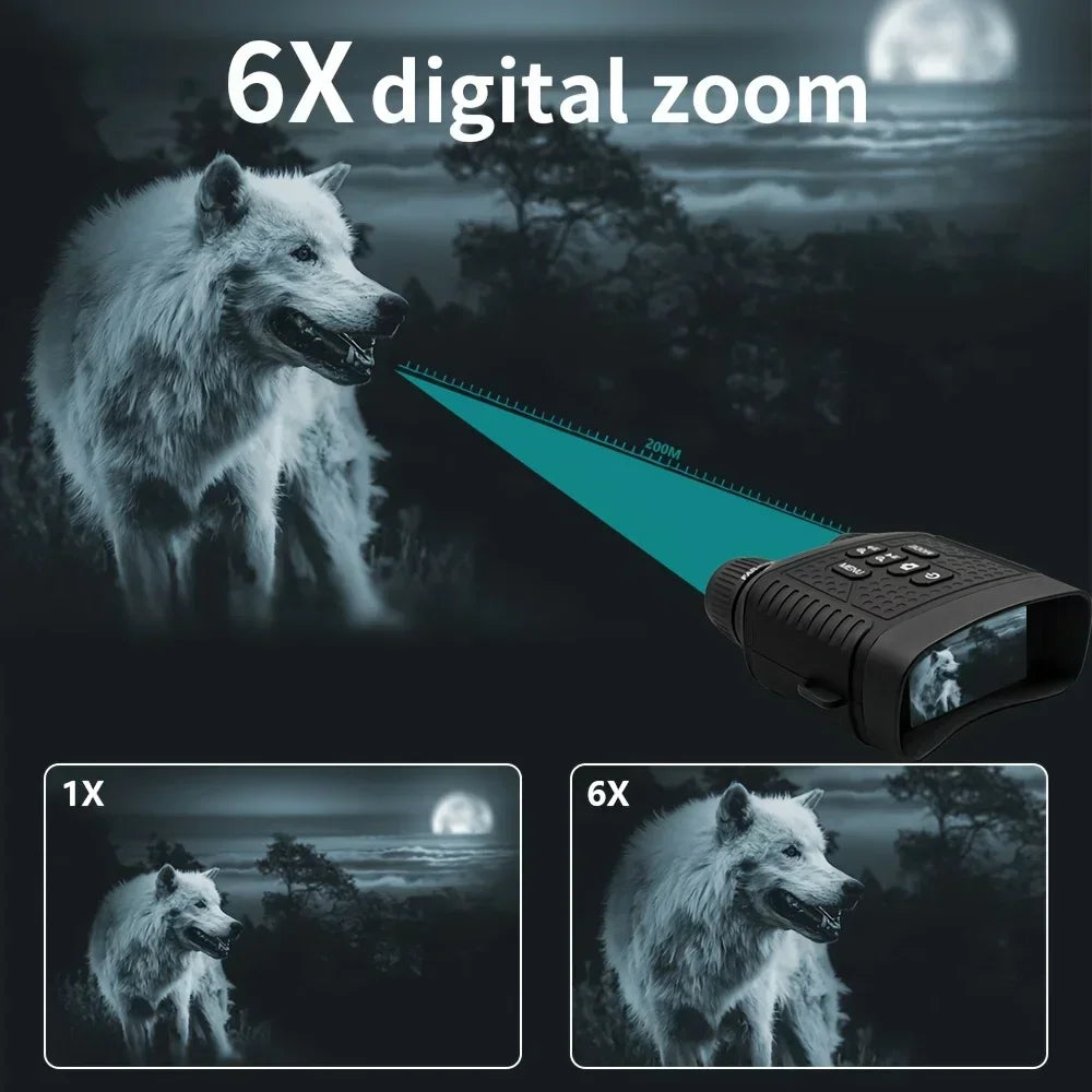 Digital Night Vision Binoculars Featuring 2.5K Camera And 6X Zoom