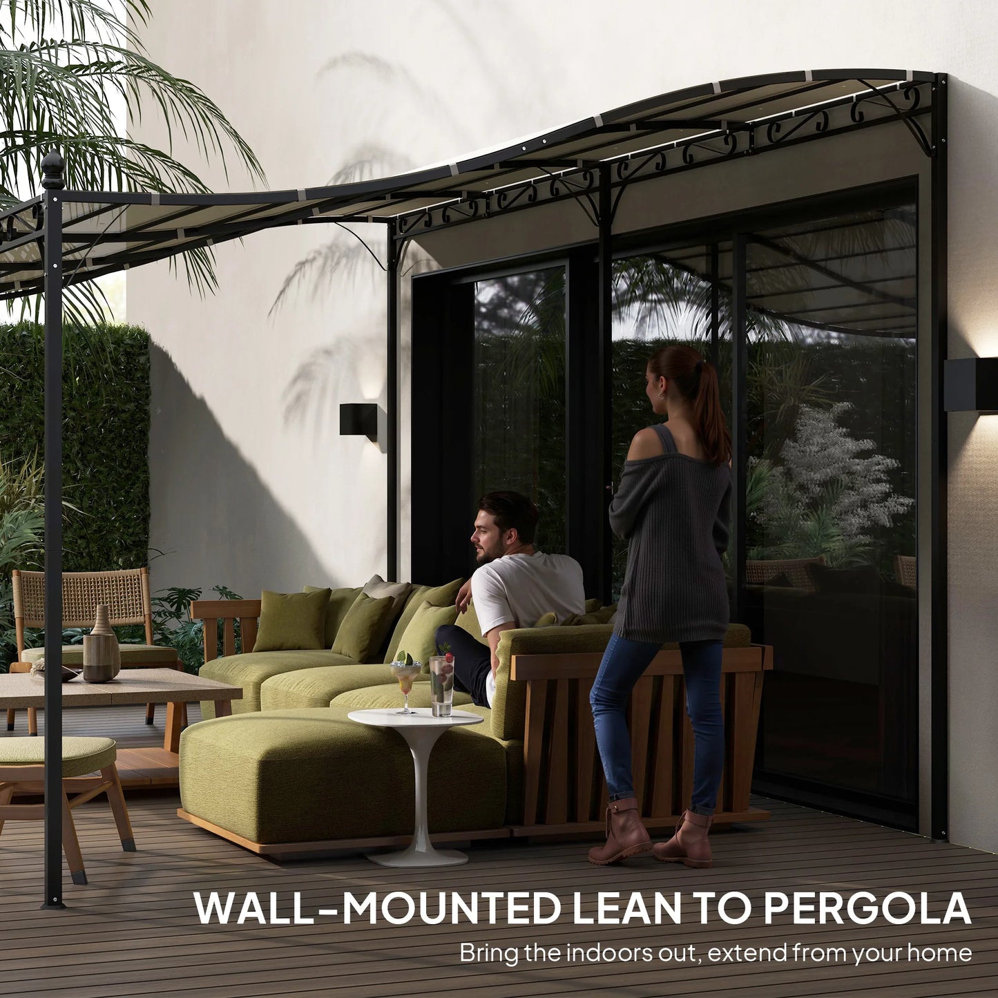 Outdoor Metal Pergola Canopy Patio Gazebo Polyester Shade Cover