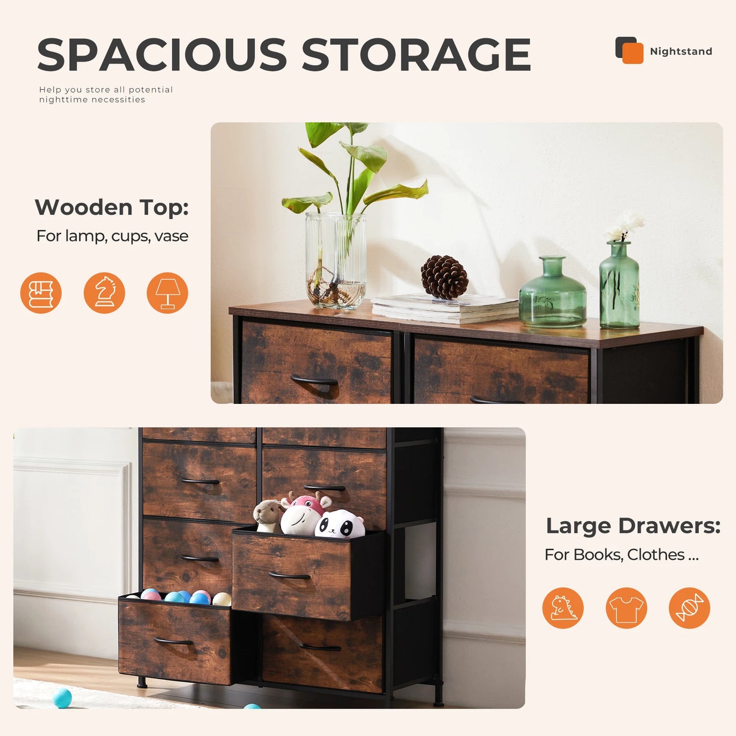 MCQ Modern Metal Frame Storage Cabinet With Eight Drawers