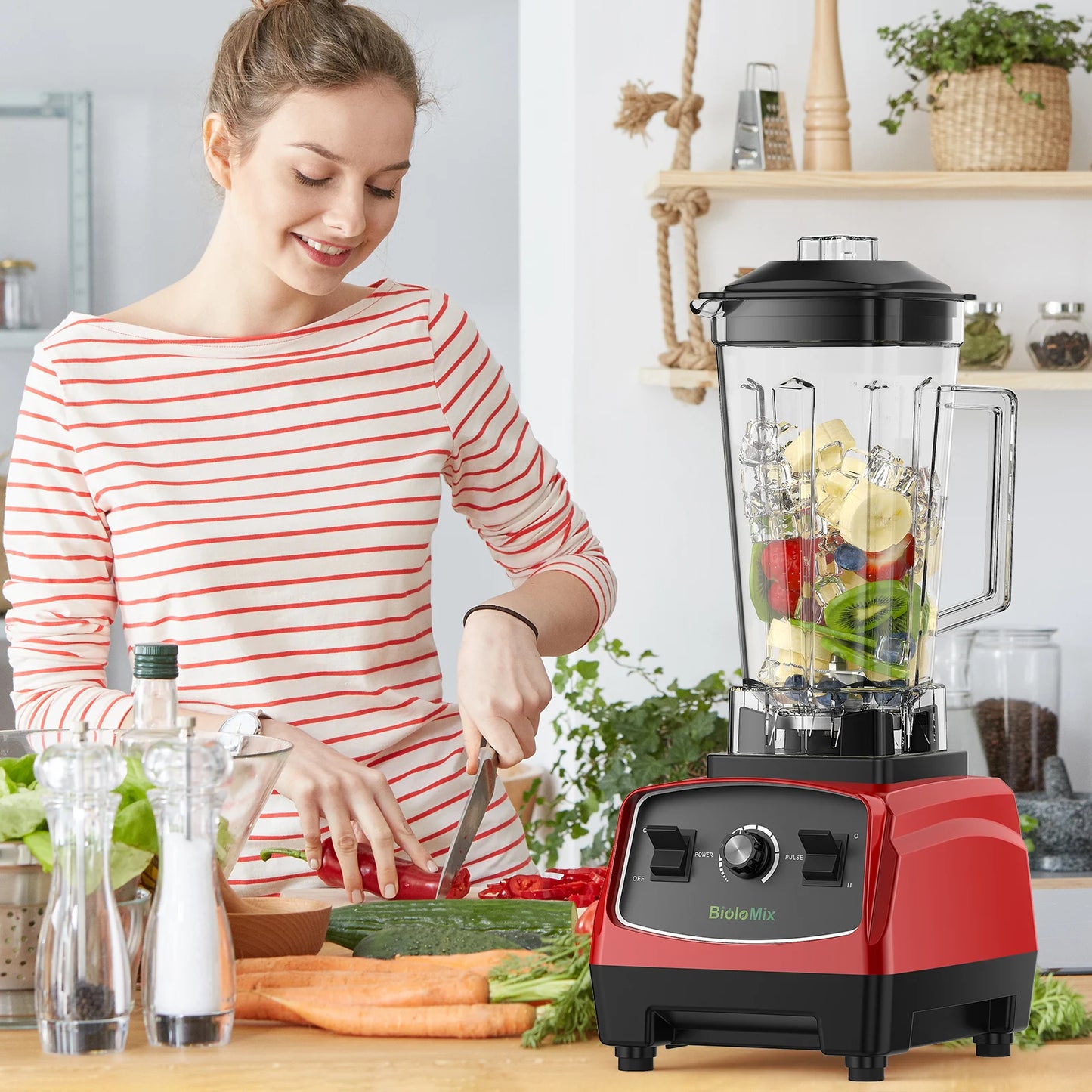 Biolomix Commercial 2200W Blender For Smoothies And Food Processing