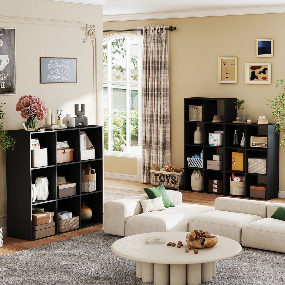 JHK Modern Wooden Cube Storage Organizer Bookcase For Home