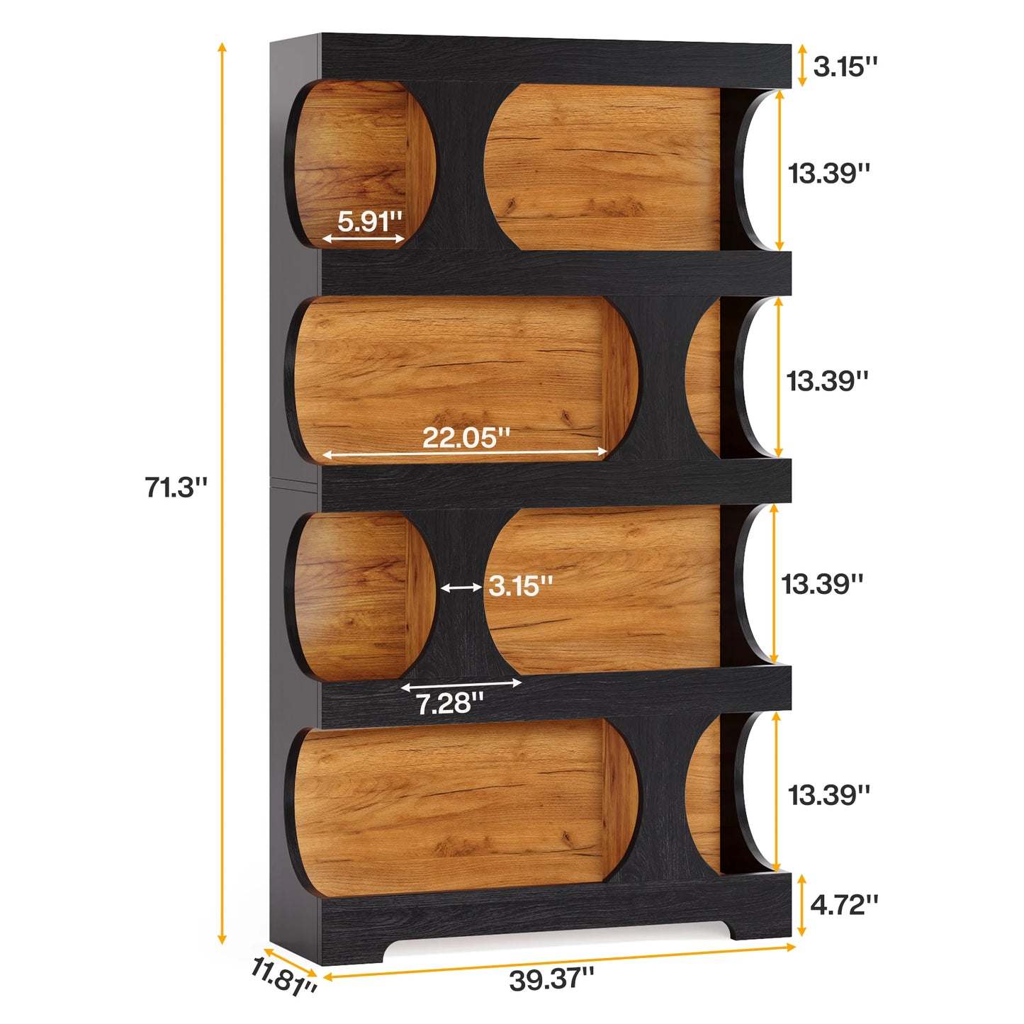 Tribesigns Stylish Wooden Bookcase For Home Storage Display