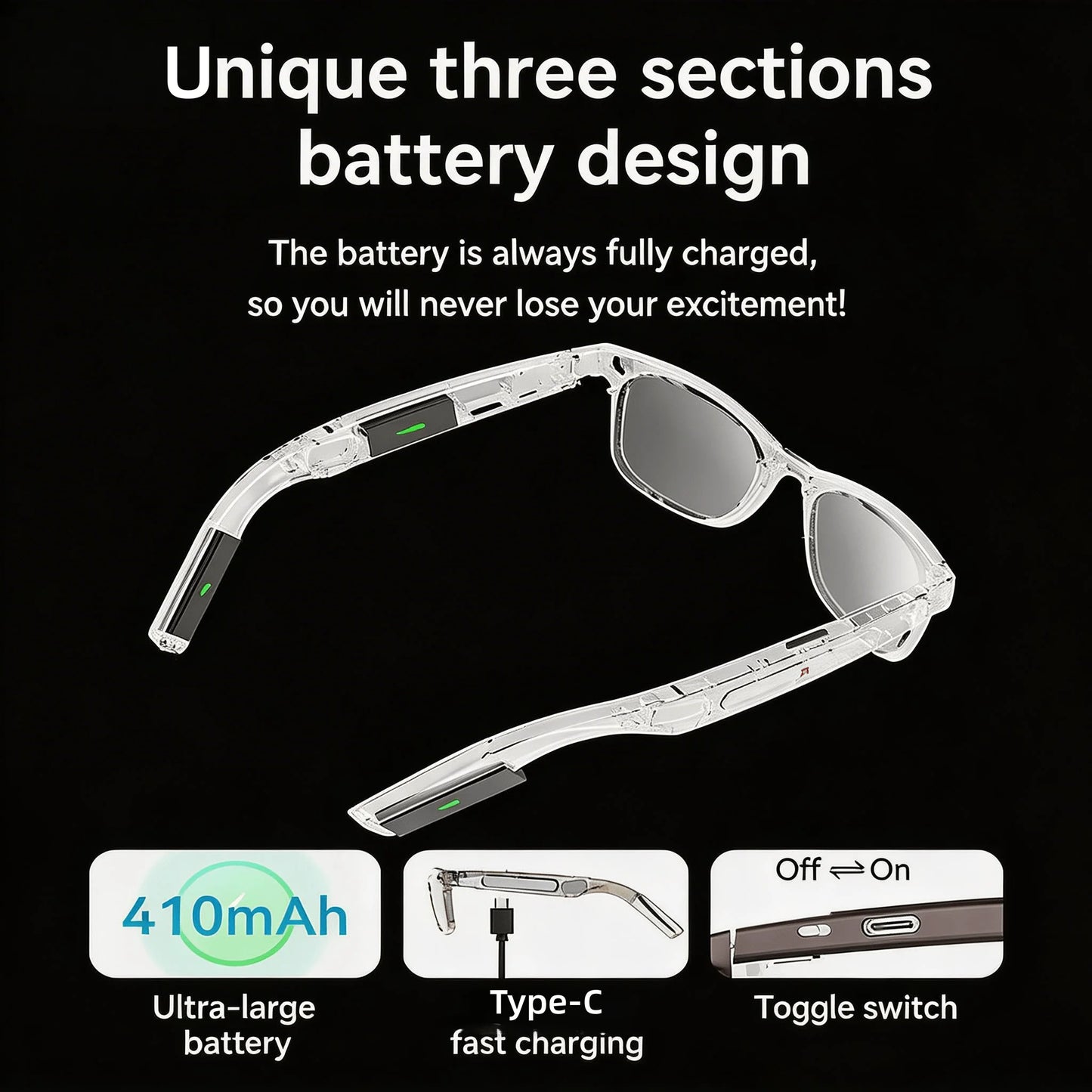 W&O 4K AI Camera Glasses Featuring Translation And Smart Audio