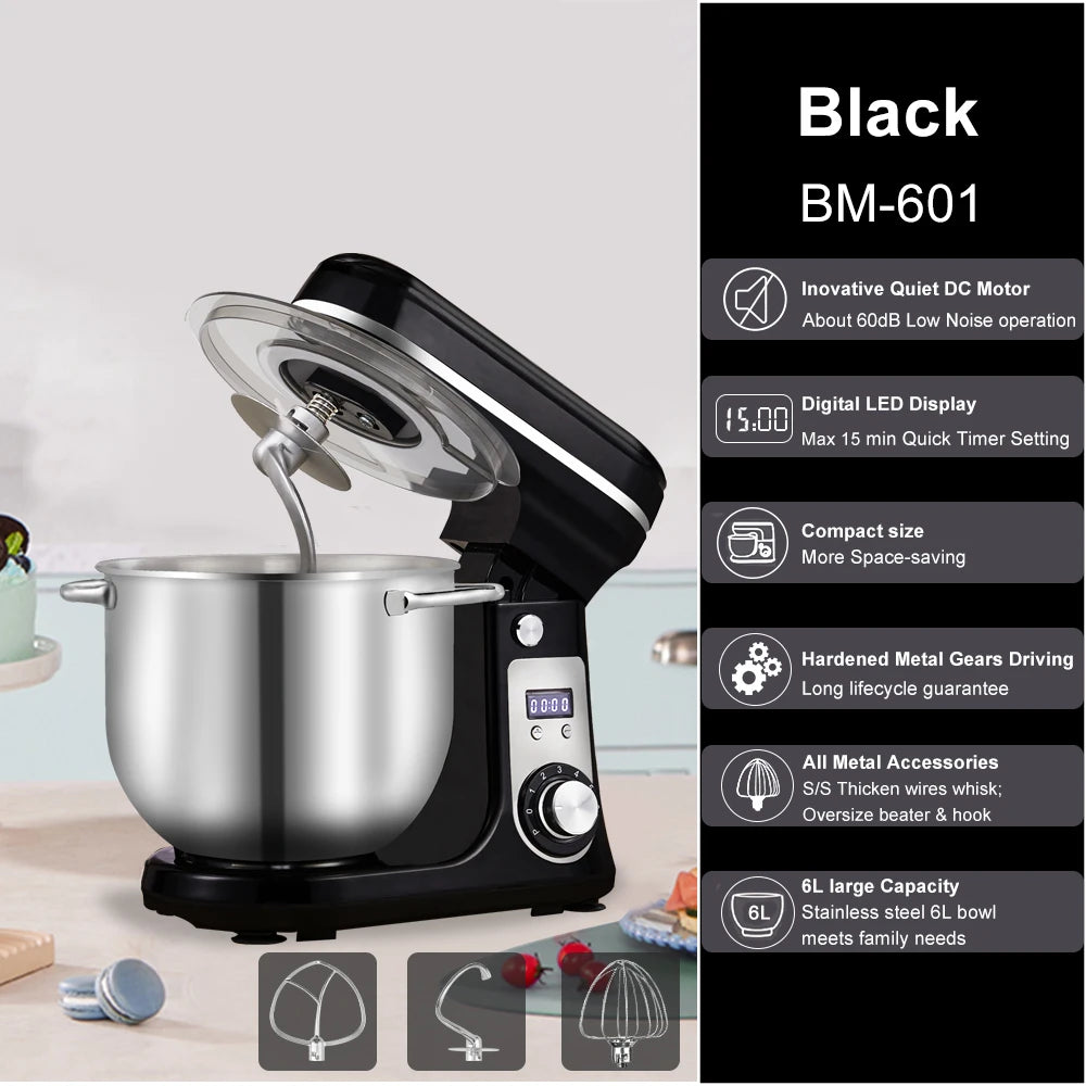 BioloMix Stand Mixer Blender With Whisk And Dough Kneading Attachments