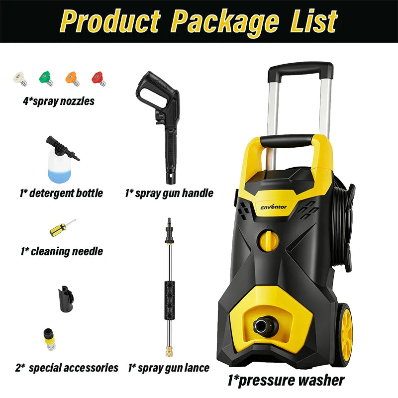 Enventor Portable Electric Pressure Washer For Car And Garden