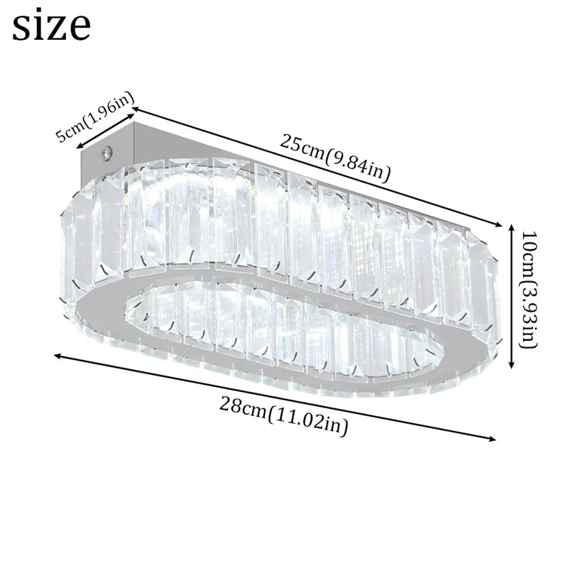 GreeLustr Modern K9 Crystal Oval Ring LED Pendant Light
